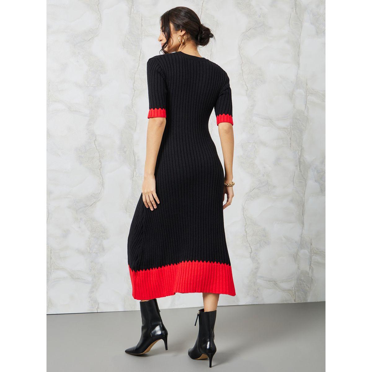 فستان ميدي بتفاصيل محبوكة-women-clothing-dresses-image-4