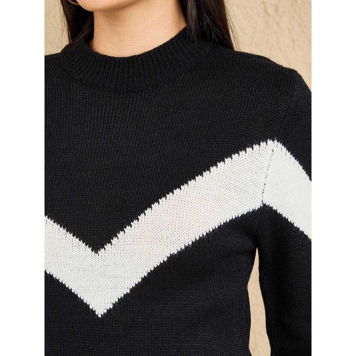 Styli Contrast Panel Knit Sweater Dress-women-clothing-dresses-image-3
