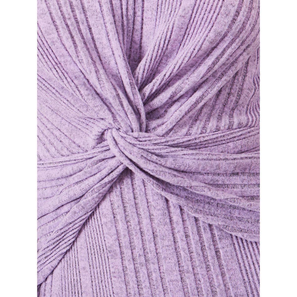 Styli Front Knot Detail Textured A-Line Midi Dress-women-clothing-dresses-image-3