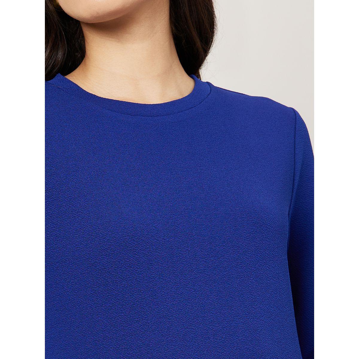 Styli Round Neck Sweatshirt Maxi Dress with Side Slit-women-clothing-dresses-image-3