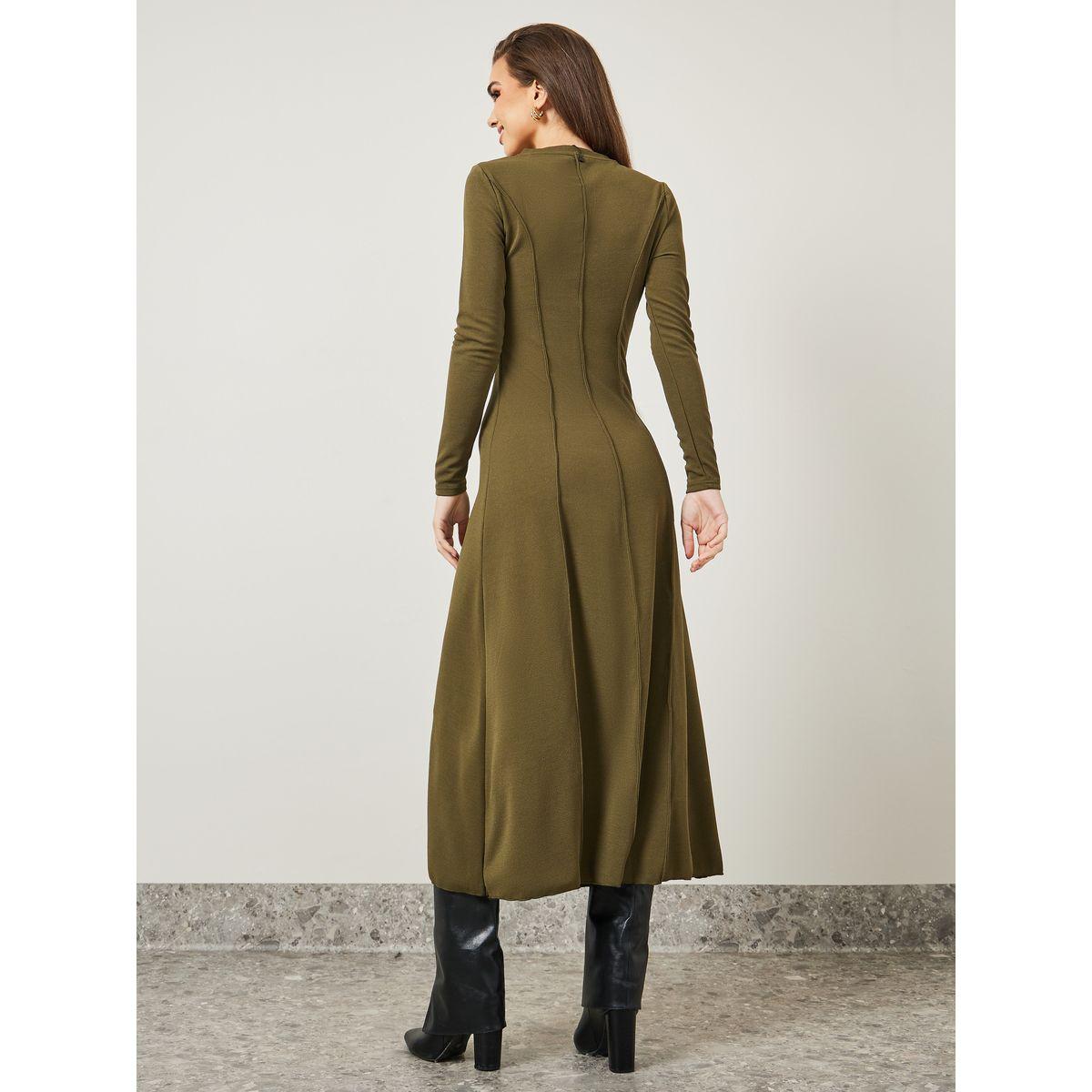 Styli Overlock Seam Detail A-Line Maxi Dress-women-clothing-dresses-image-4