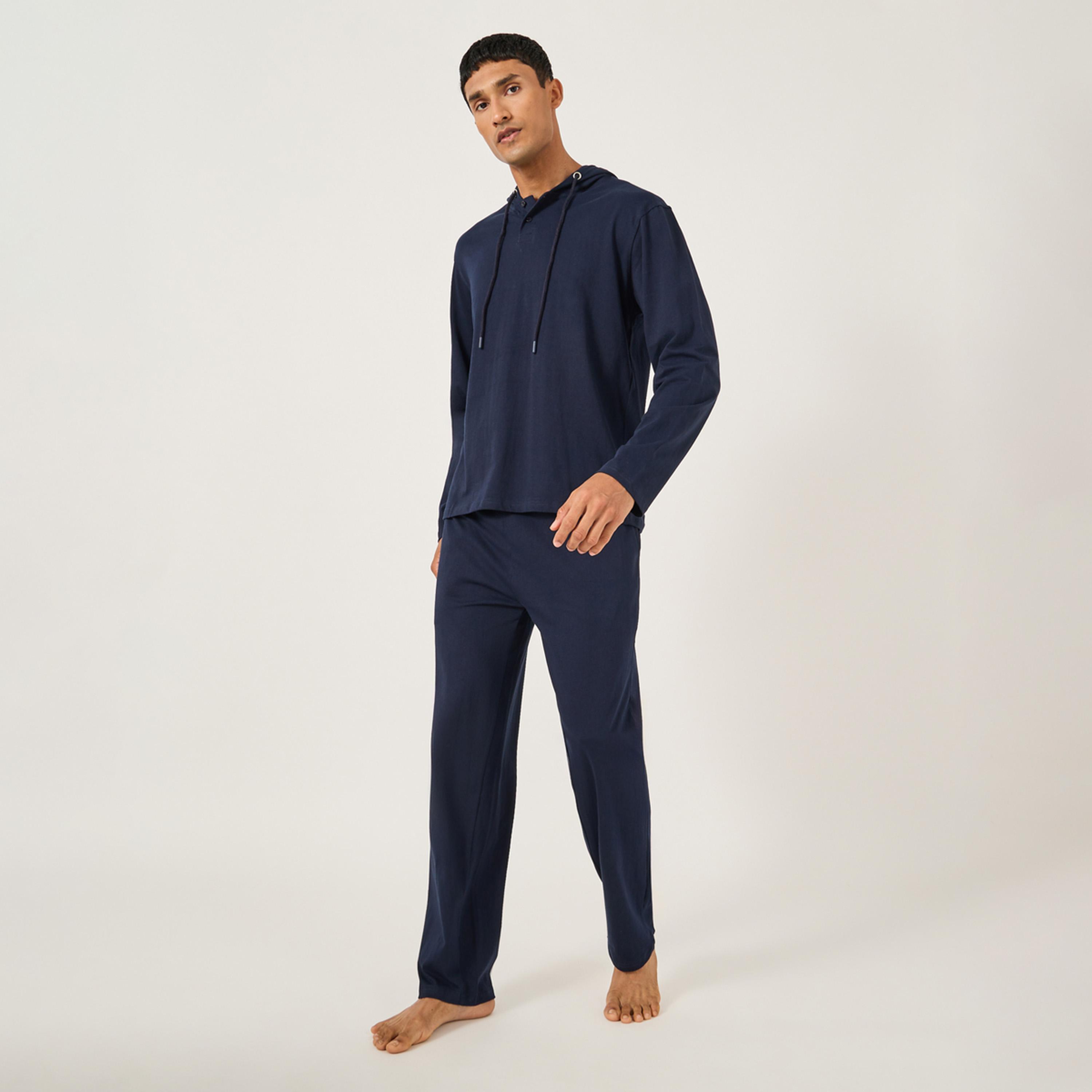 ستايلي - طقم بنطال بيجاما و هودي بأكمام طويلة-men-clothing-nightwear-sets-image-5