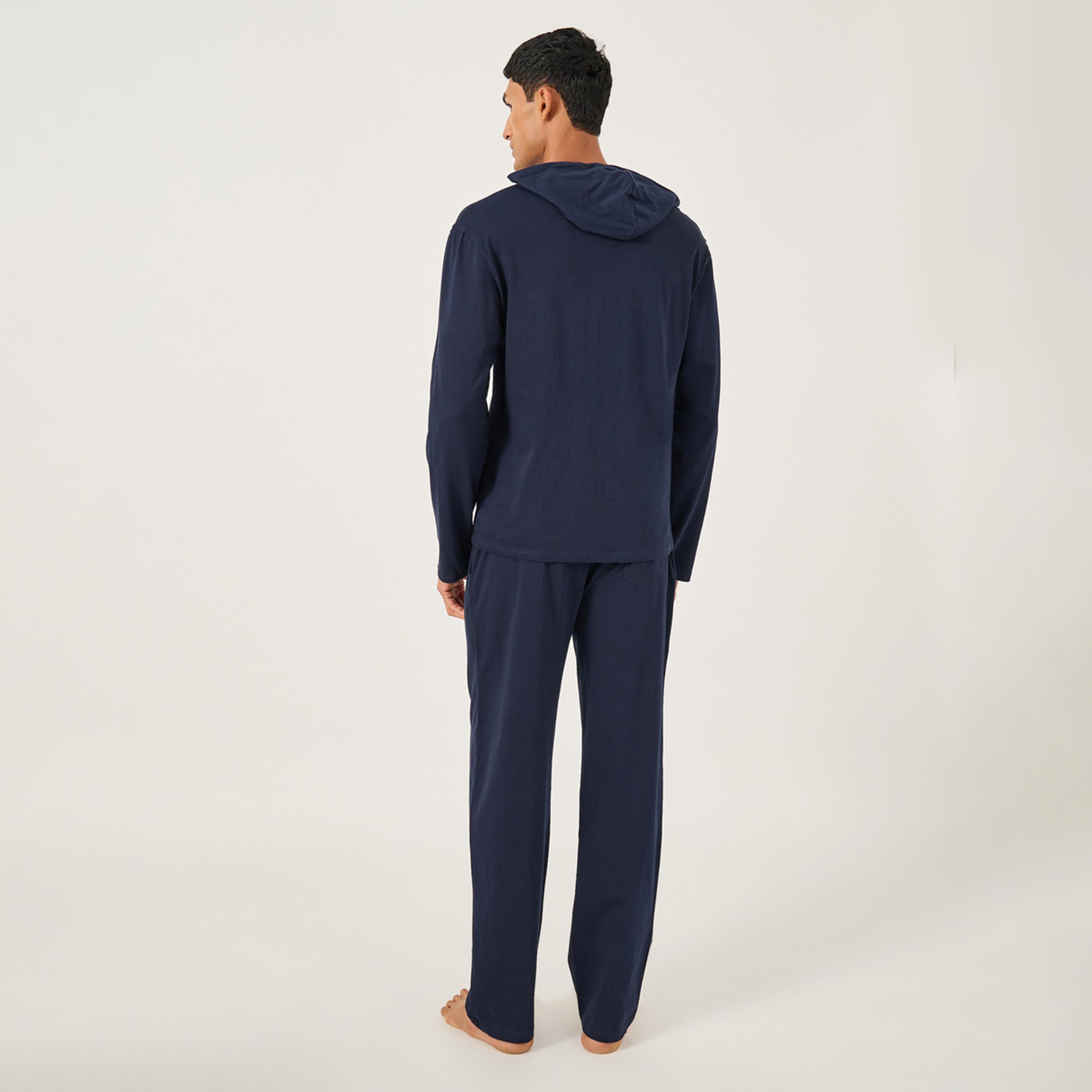 Styli Solid Long Sleeves Hoodie and Pyjama Set-men-clothing-nightwear-sets-image-5