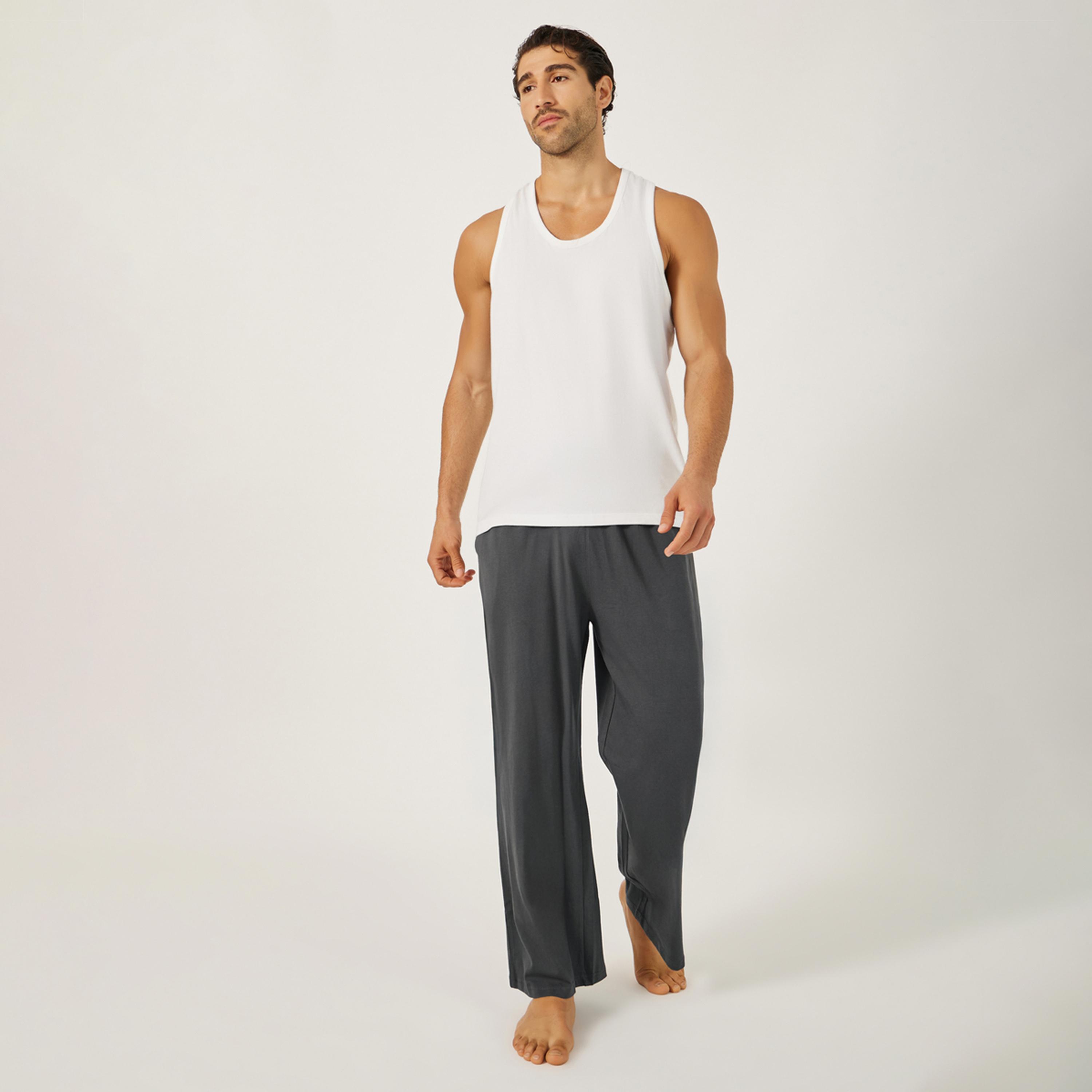 Styli Unwind Solid Wide Leg Pyjama With Drawstring Waistband-men-clothing-nightwear-pyjamaandshorts-image-2