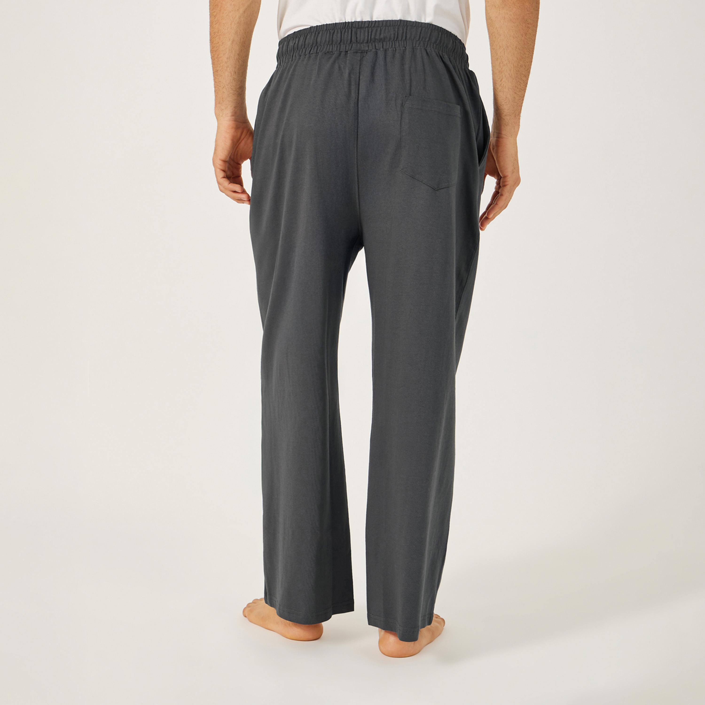 Styli Unwind Solid Wide Leg Pyjama With Drawstring Waistband-men-clothing-nightwear-pyjamaandshorts-image-4