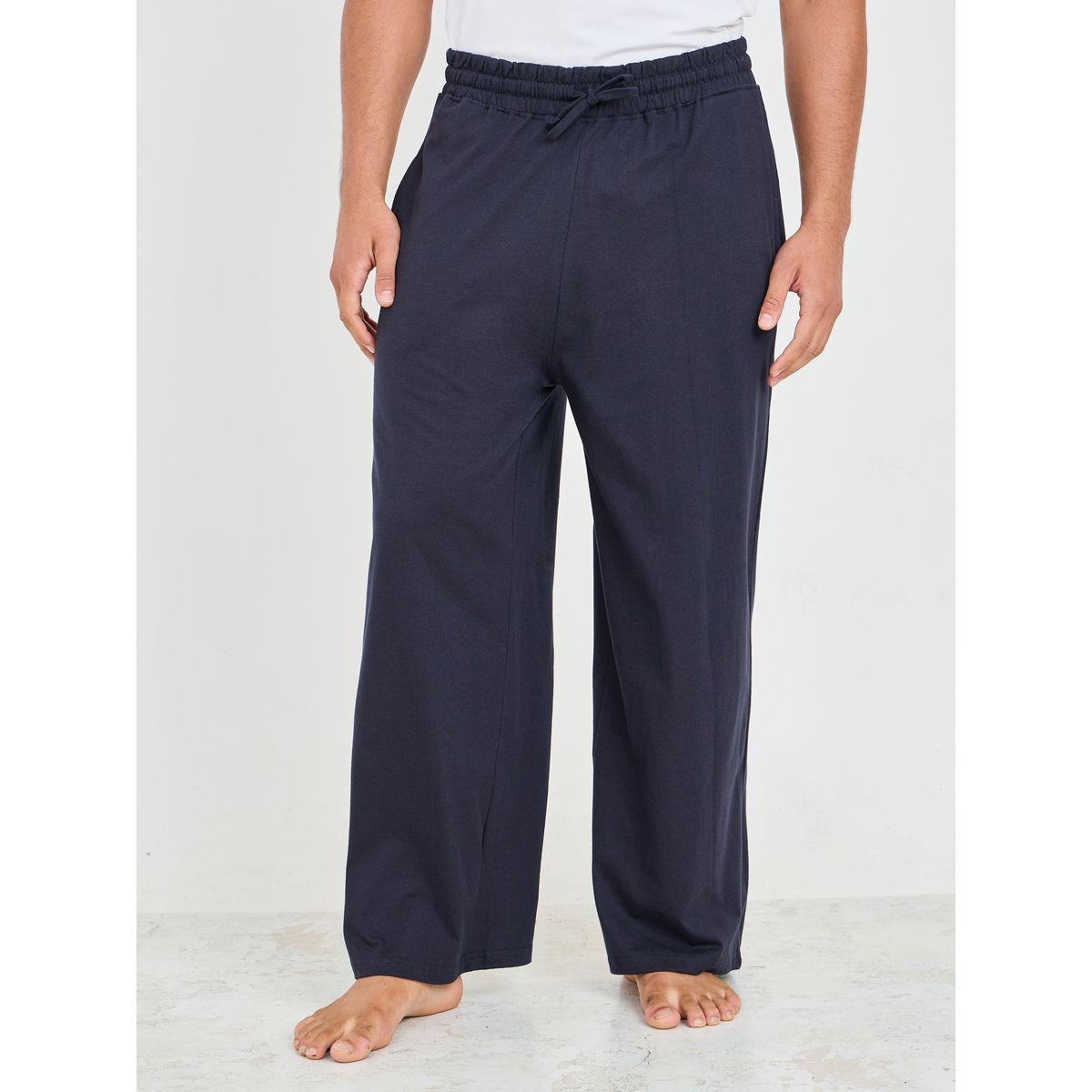 بيجاما Styli Unwind Detail واسعة الساق مع حزام خصر بسحب-men-clothing-nightwear-pyjamaandshorts-image-1
