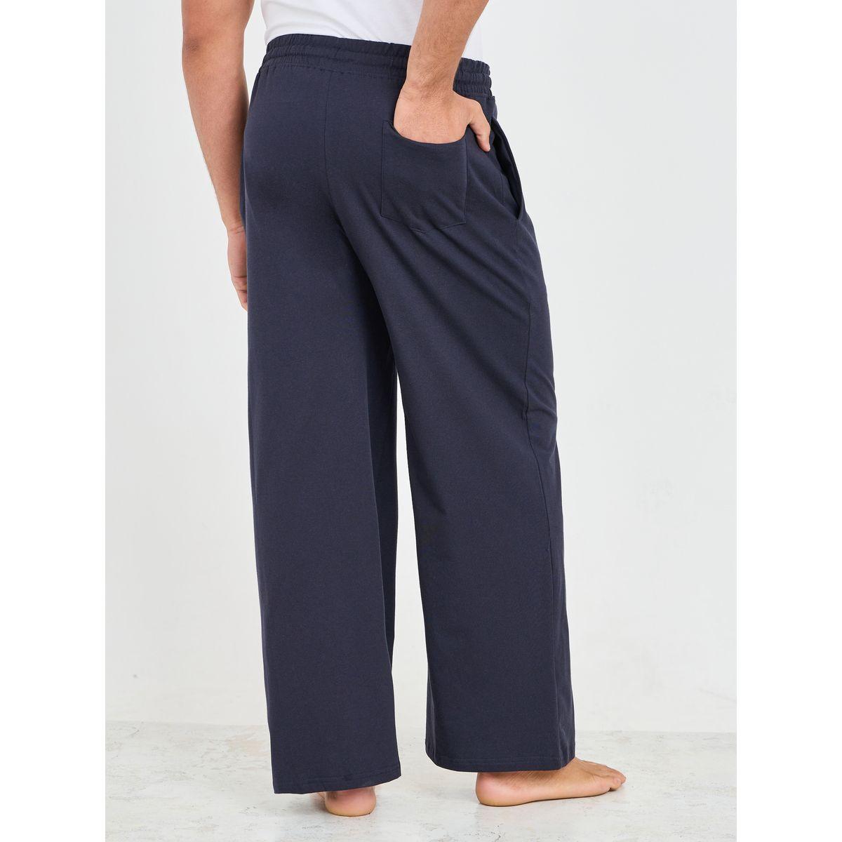 بيجاما Styli Unwind Detail واسعة الساق مع حزام خصر بسحب-men-clothing-nightwear-pyjamaandshorts-image-4