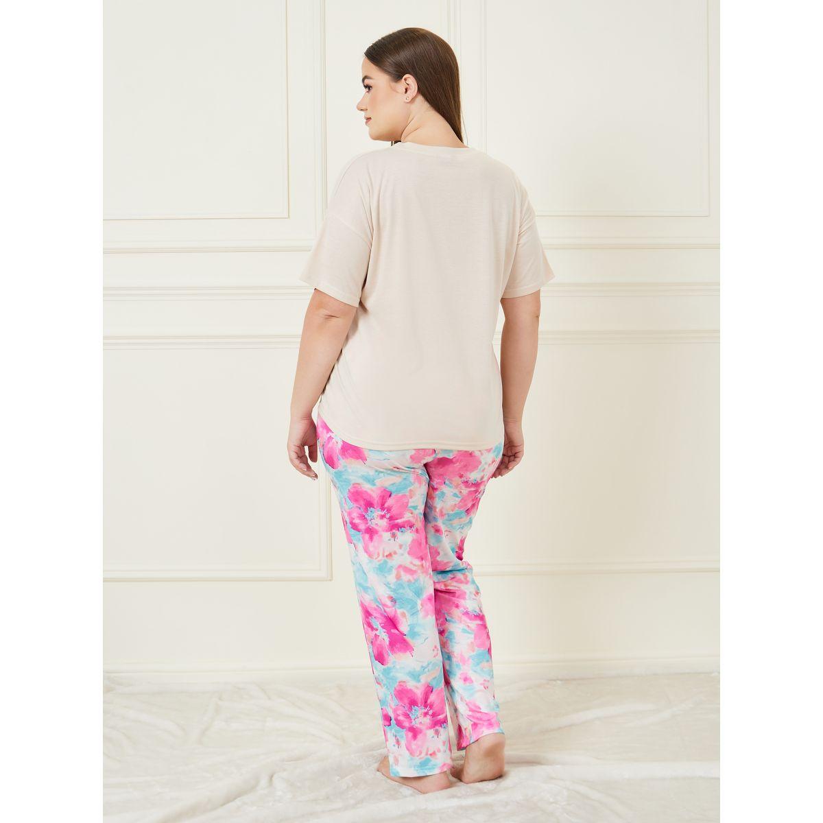 طقم بيجاما من ( تيشيرت + بنطال )-women-clothing-nightwear-pyjamas-longsets-image-5