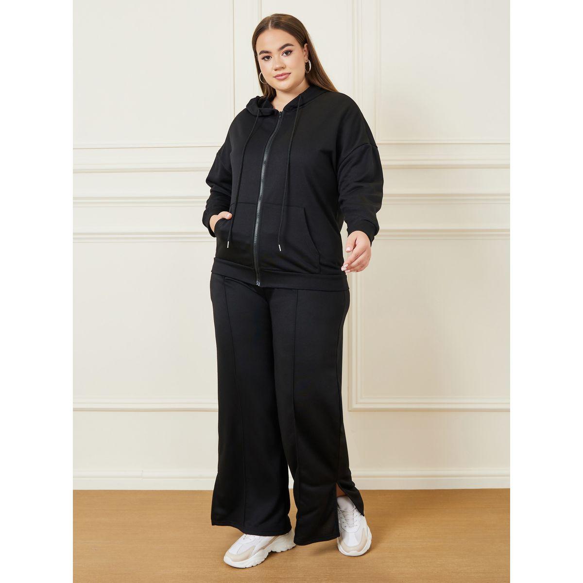 Styli Plus Oversized Zip Through Hoodie & Wide Leg Jogger Co-Ords-women-clothing-dresses-image-2