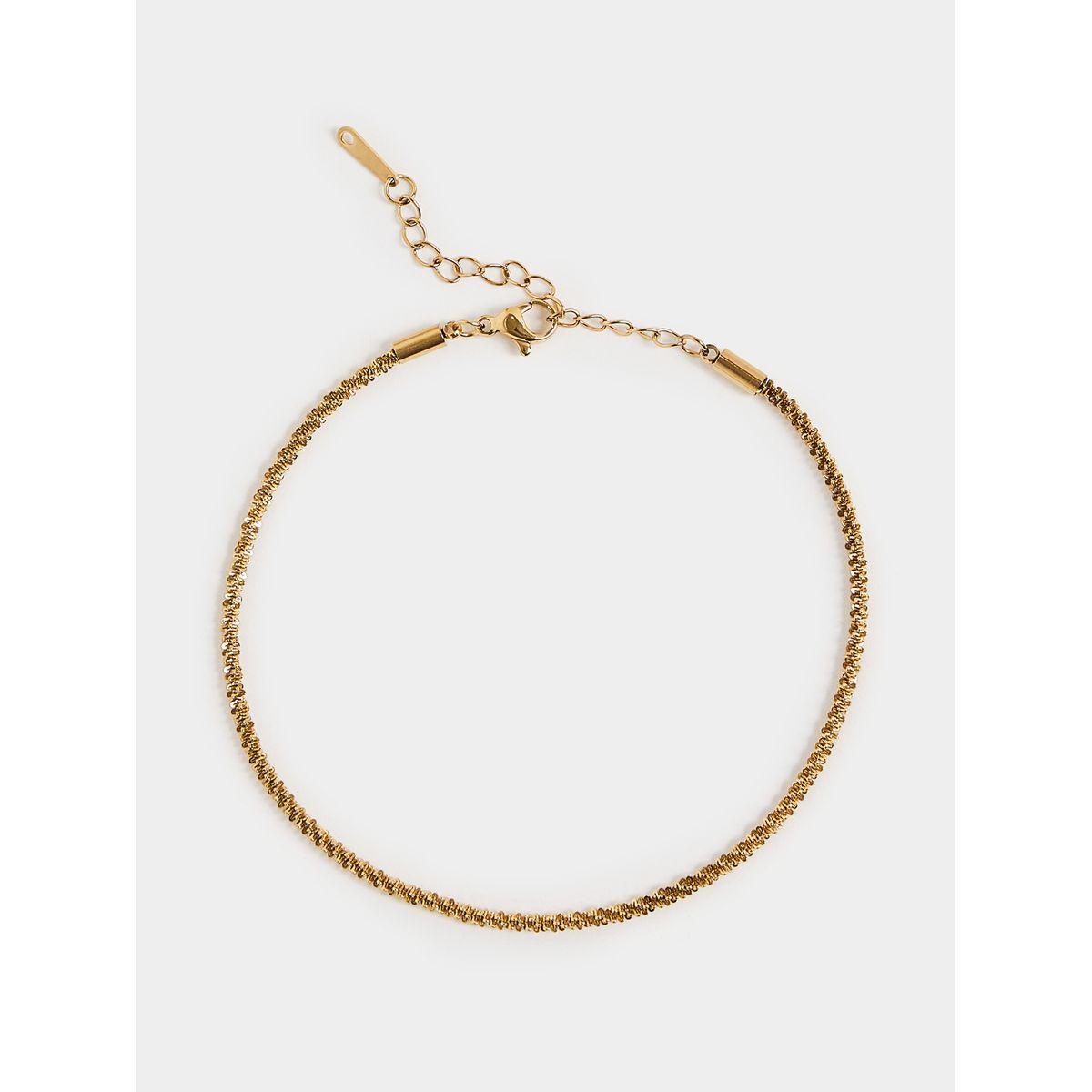Styli Textured Metal Chain Anklet-women-watchesandjewellery-jewellery-anklets-image-2