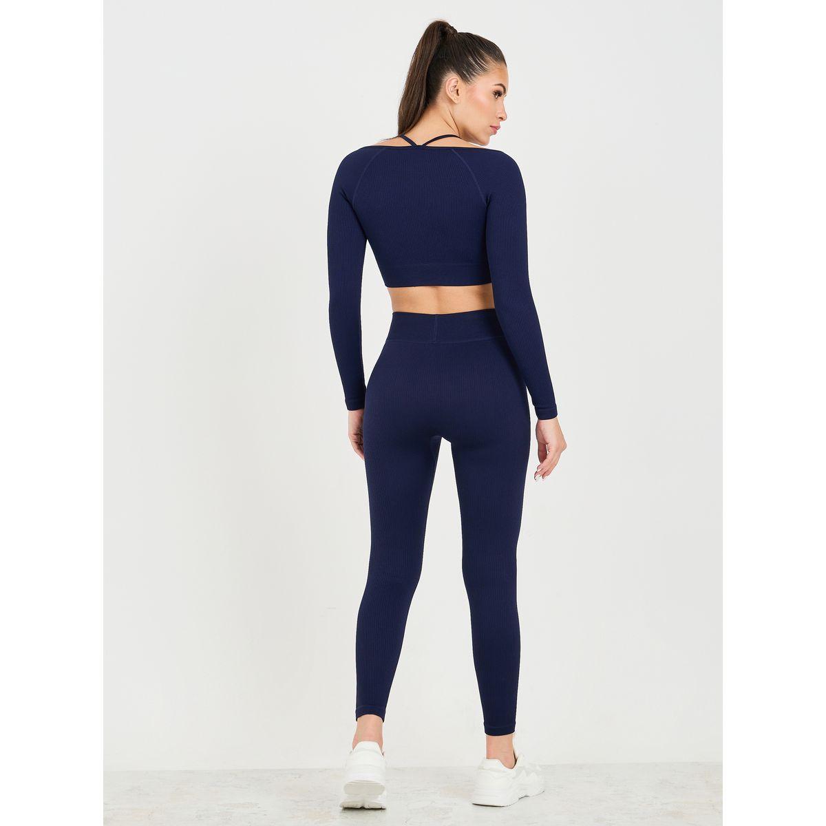 Styli Active Seamless Front Broad Square & Strap Neck Detail Crop Top & Leggings Set-sports-women-clothing-trackpantsandtracksuits-image-5