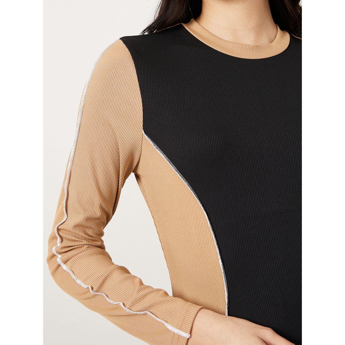 Styli Ribbed Overlock Seam A-Line Midi Dress-women-clothing-dresses-image-3