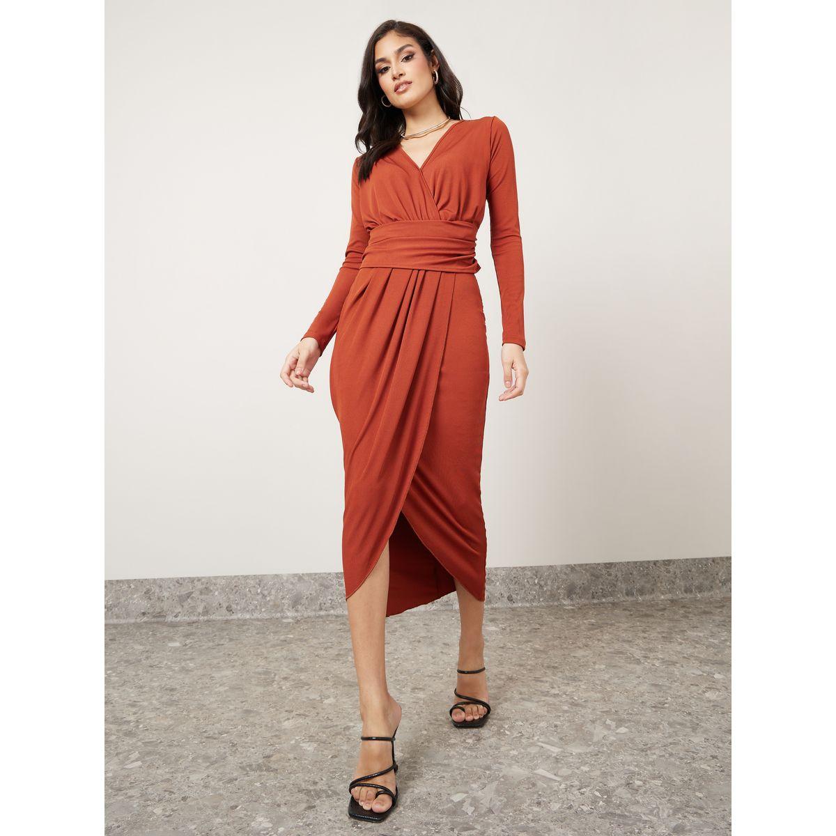 فستان ميدي بنمط لف-women-clothing-dresses-image-1