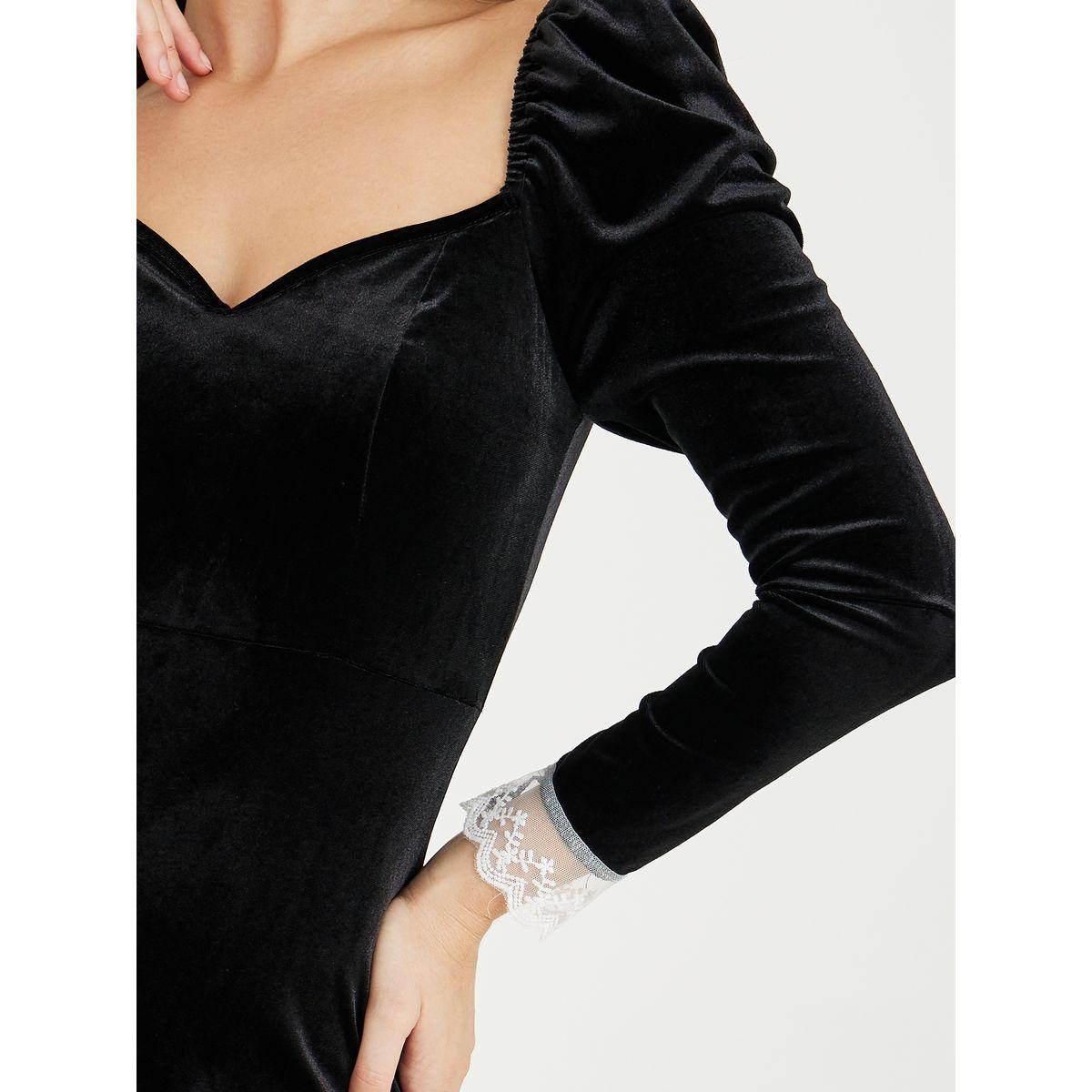 Styli Lace Insert Sweetheart Neck Bodycon Midi Dress-women-clothing-dresses-image-4