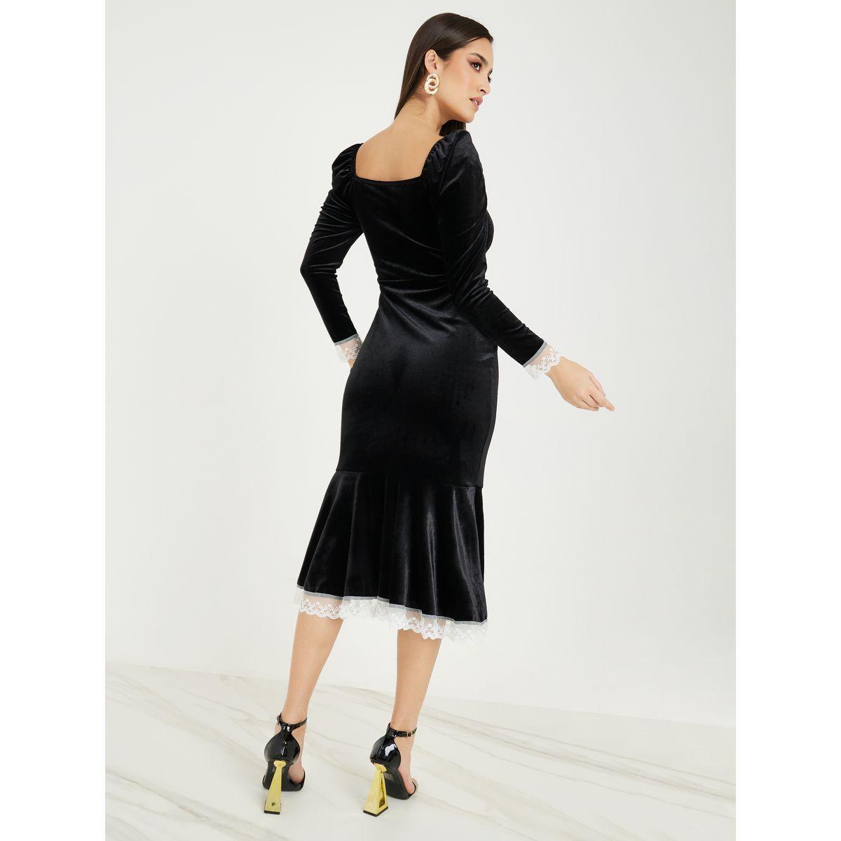 Styli Lace Insert Sweetheart Neck Bodycon Midi Dress-women-clothing-dresses-image-5