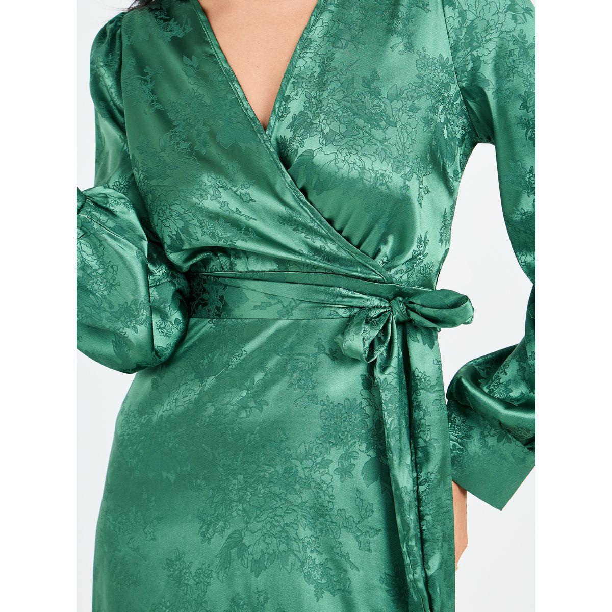 Styli Satin Jacquard Wrap Midi Dress-women-clothing-dresses-image-3
