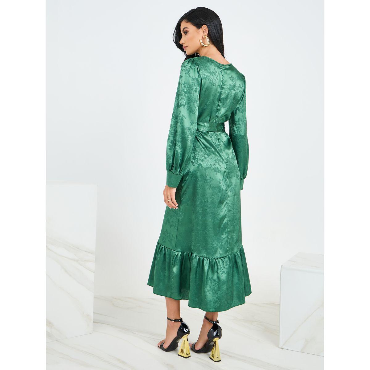 فستان ميدي ساتان بنمط لف-women-clothing-dresses-image-4