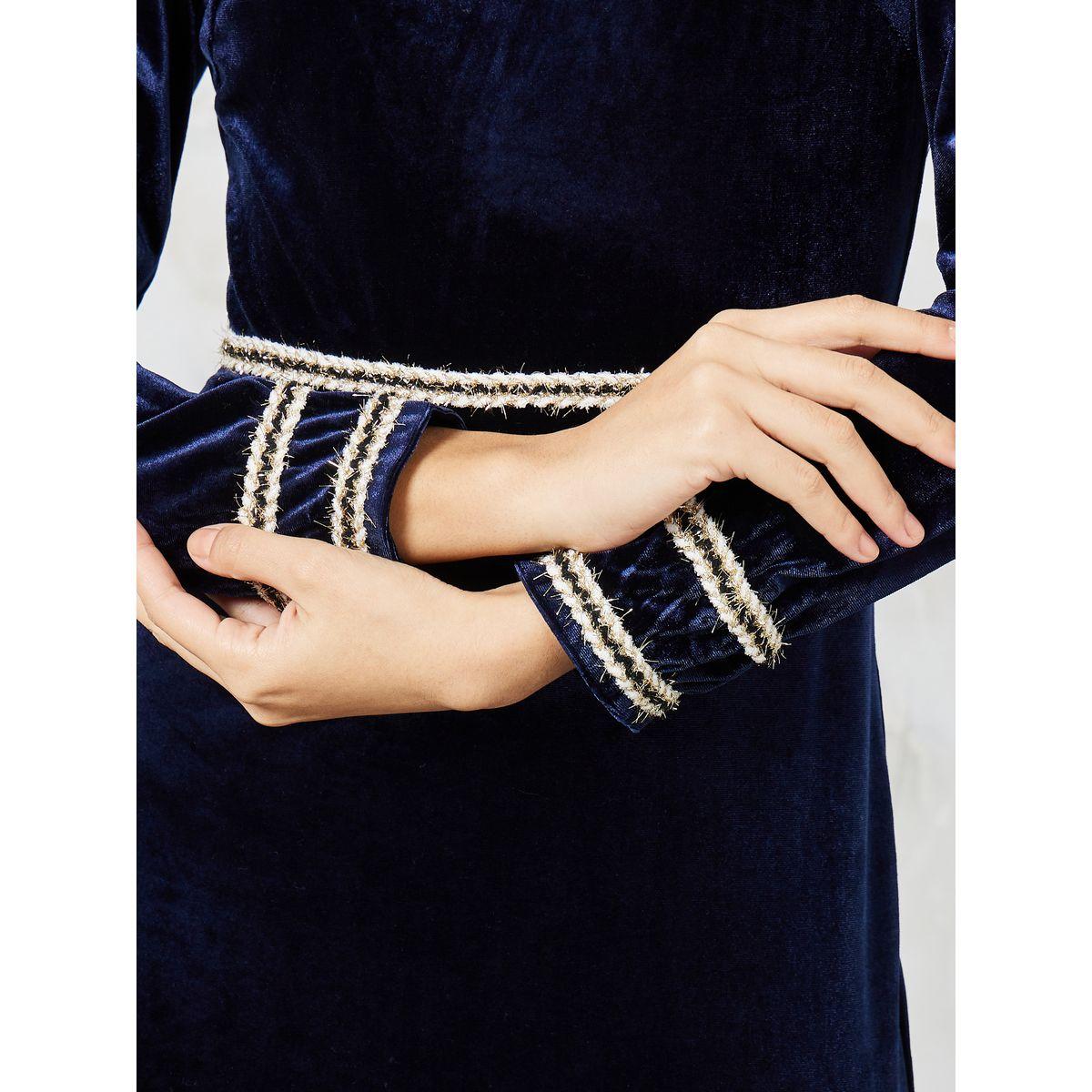 فستان ميدي مخمل بياقة عالية-women-clothing-dresses-image-3