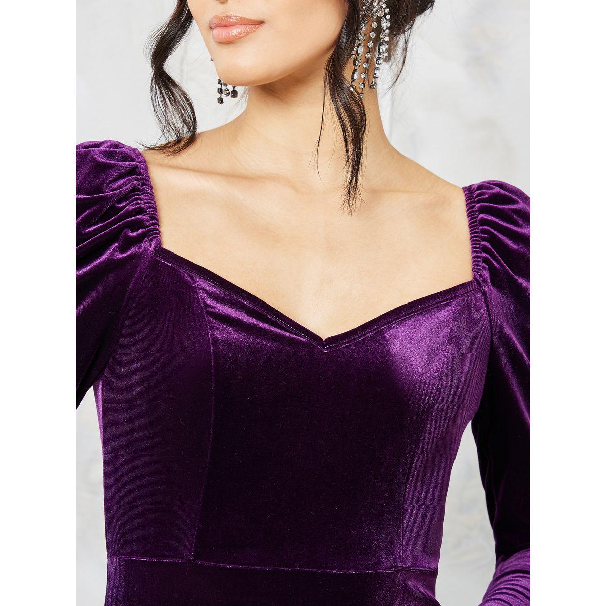 Styli Velour Sweetheart Neck Sheath Midi Dress-women-clothing-dresses-image-3