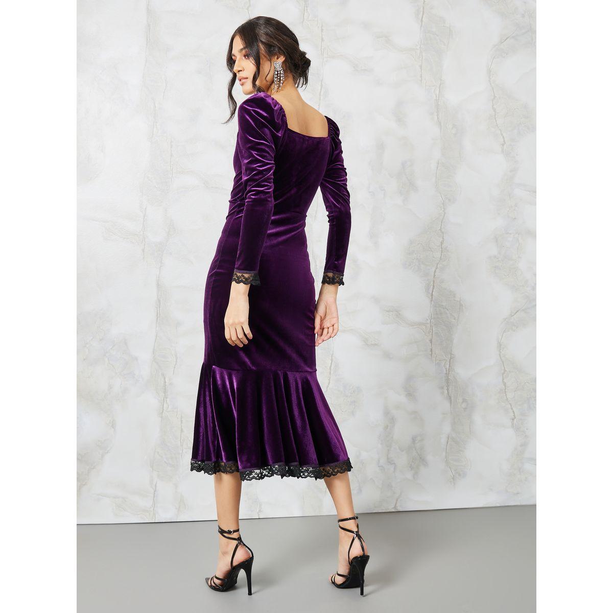 فستان ميدي بياقة على شكل قلب-women-clothing-dresses-image-5