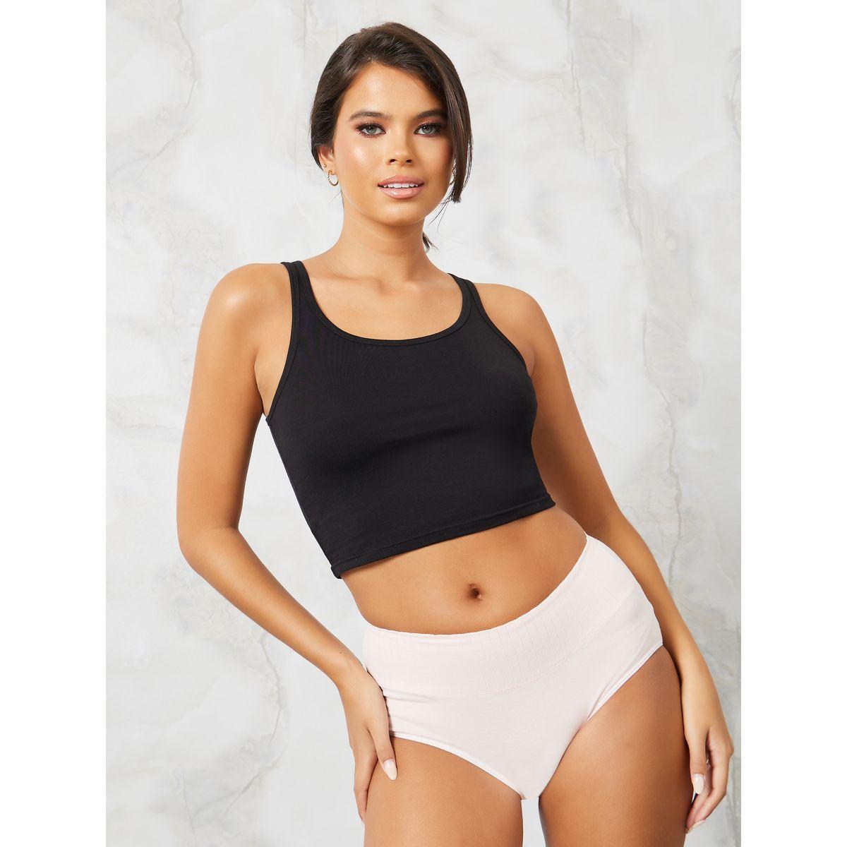 Styli Pack of 3 - Wide Rib Waist Cotton Short Briefs-women-clothing-lingerie-panties-image-2