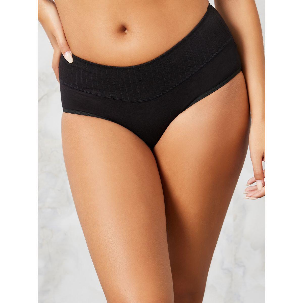 Styli Pack of 3 - Wide Rib Waist Cotton Short Briefs-women-clothing-lingerie-panties-image-6