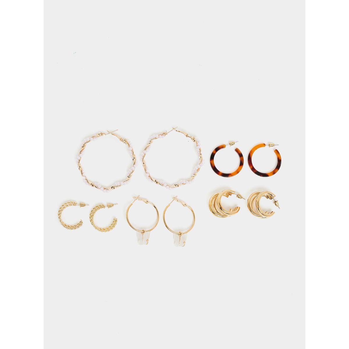 Styli Set of 6 - Spiral Hoop Earrings-women-watchesandjewellery-jewellery-earrings-image-1