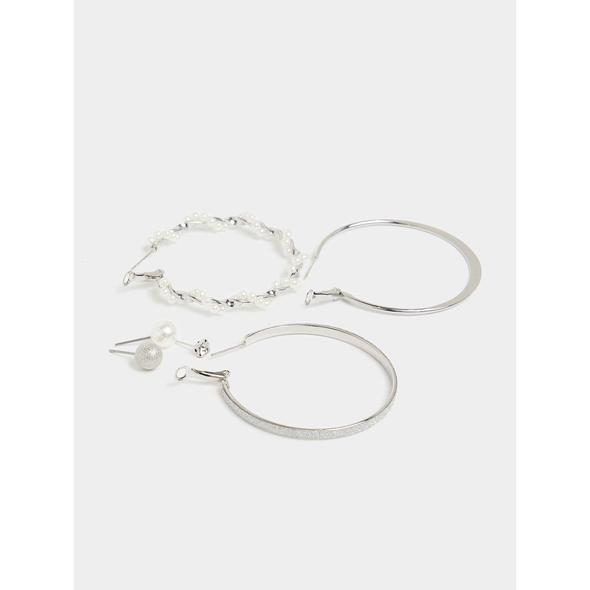 Styli Set of 6 - Textured Stud & Hoop Earrings-women-watchesandjewellery-jewellery-earrings-image-3