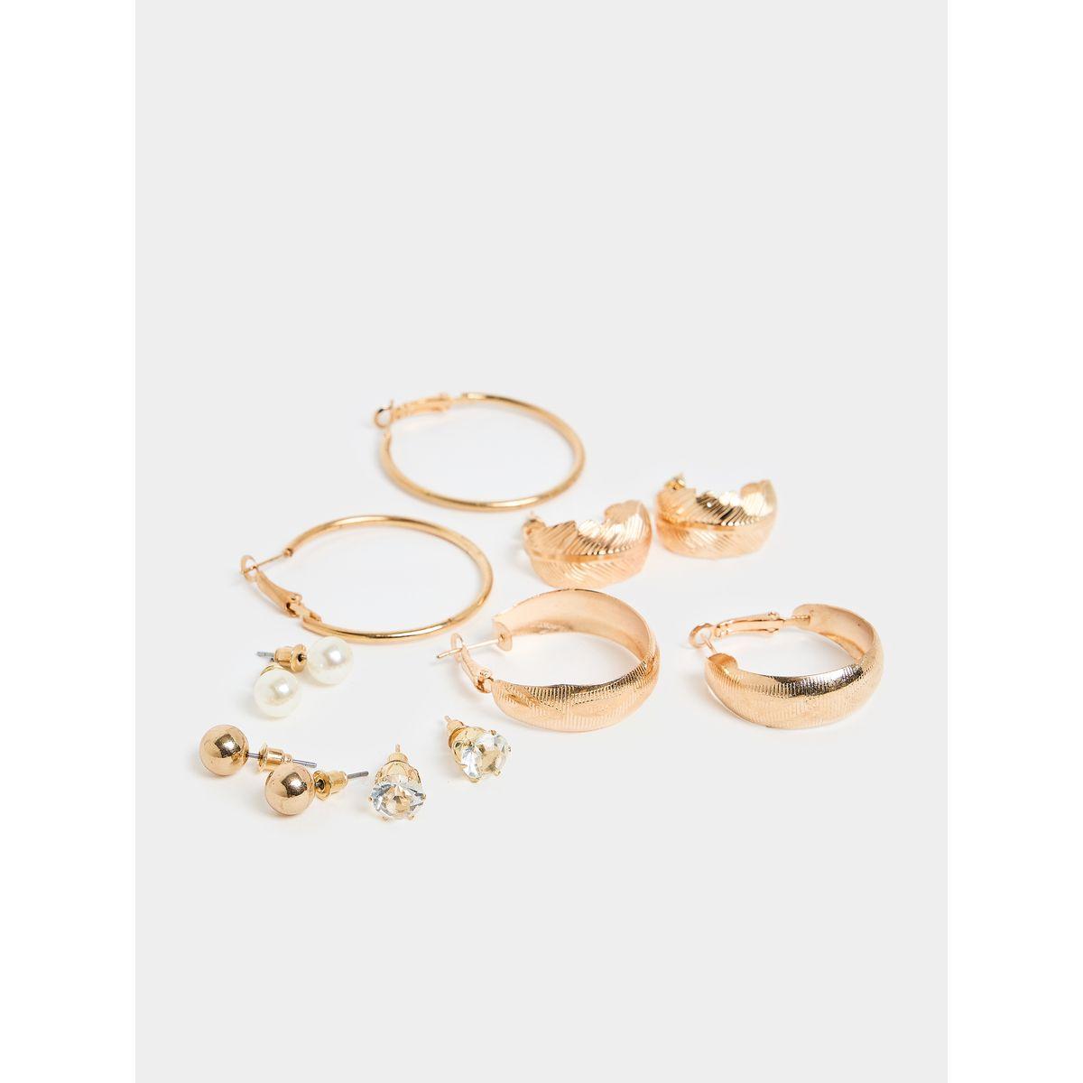 Styli Set of 6 - Leaf Design Assorted Earrings-women-watchesandjewellery-jewellery-earrings-image-1