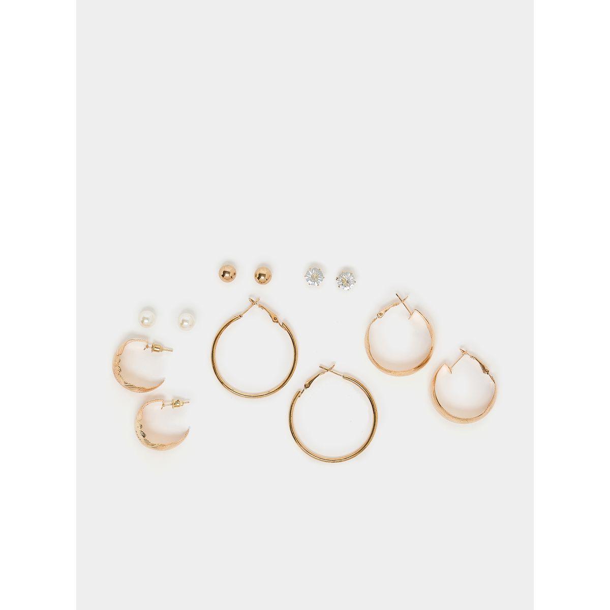 Styli Set of 6 - Leaf Design Assorted Earrings-women-watchesandjewellery-jewellery-earrings-image-2