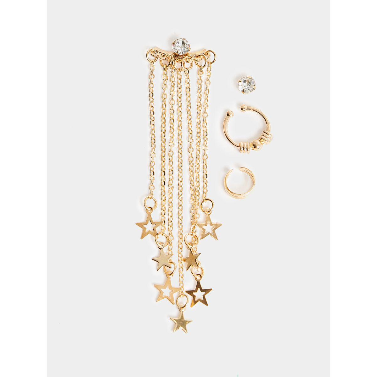 مجموعة من 4 اقراط عصرية-women-watchesandjewellery-jewellery-earrings-image-1