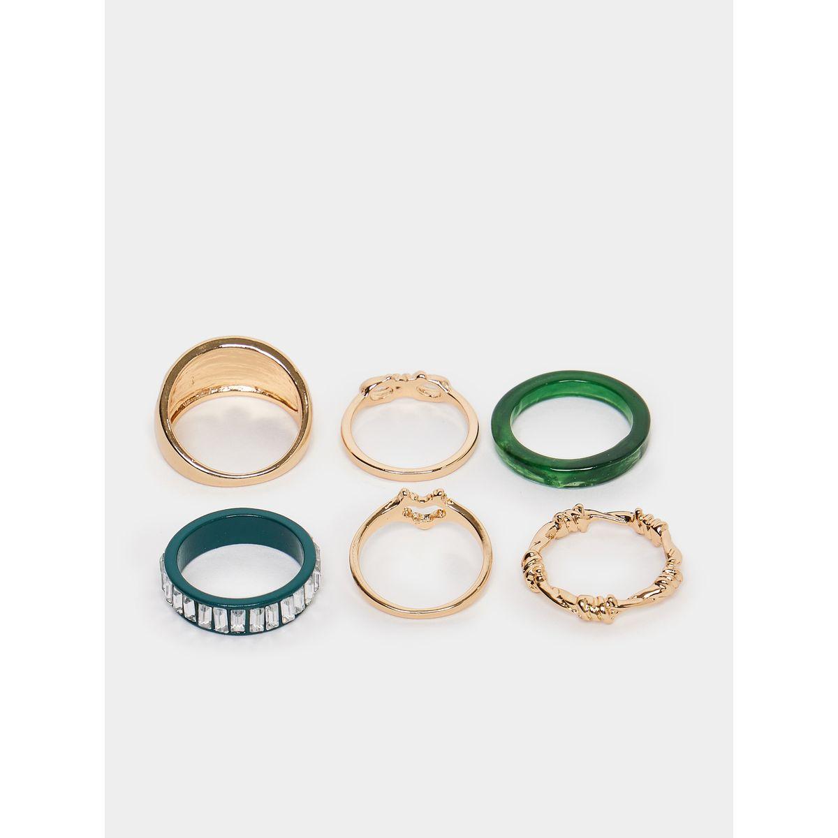 Styli Set of 6 - Textured Rings-women-watchesandjewellery-jewellery-rings-image-3