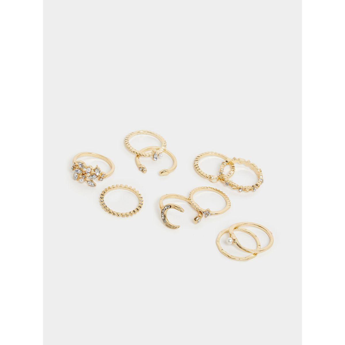 مجموعة من 10 خواتم عصرية-women-watchesandjewellery-jewellery-rings-image-2
