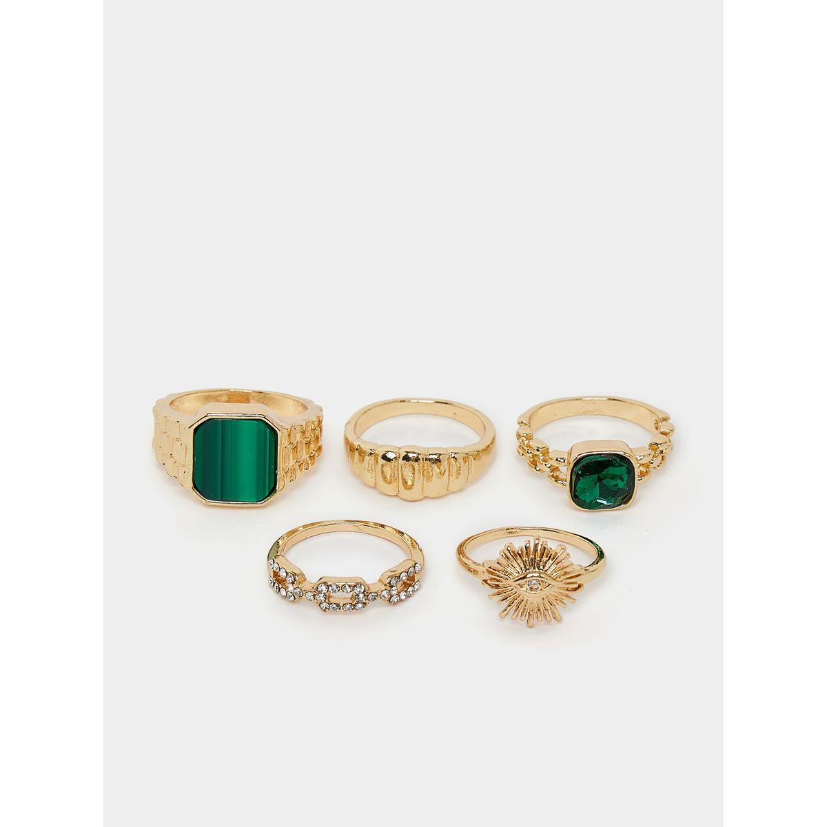 Styli Set Of 5 - Gem Embellished Rings-women-watchesandjewellery-jewellery-rings-image-2