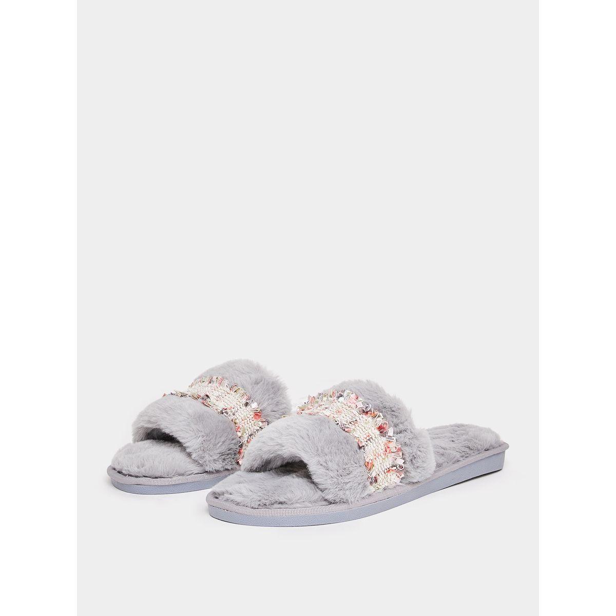 شبشب غرفة نوم بفرو صناعي-women-shoes-bedroomslippers-image-2