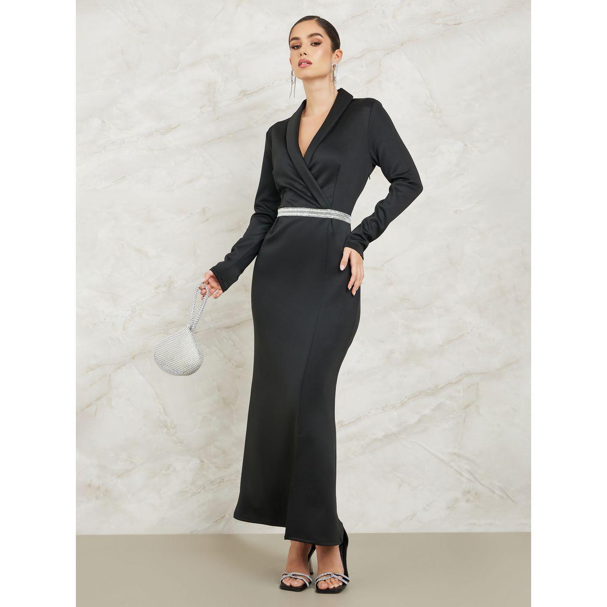 فستان طويل بصدر مزدوج-women-clothing-dresses-image-1