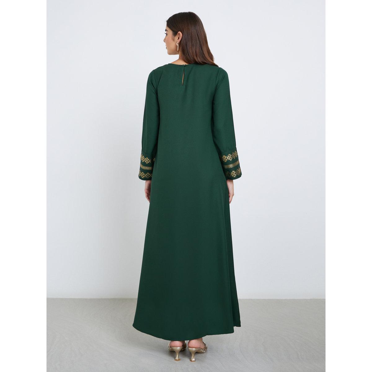 جلابية بطبعة فويل وحافة واسعة-women-arabicclothing-jalabiyas-image-4
