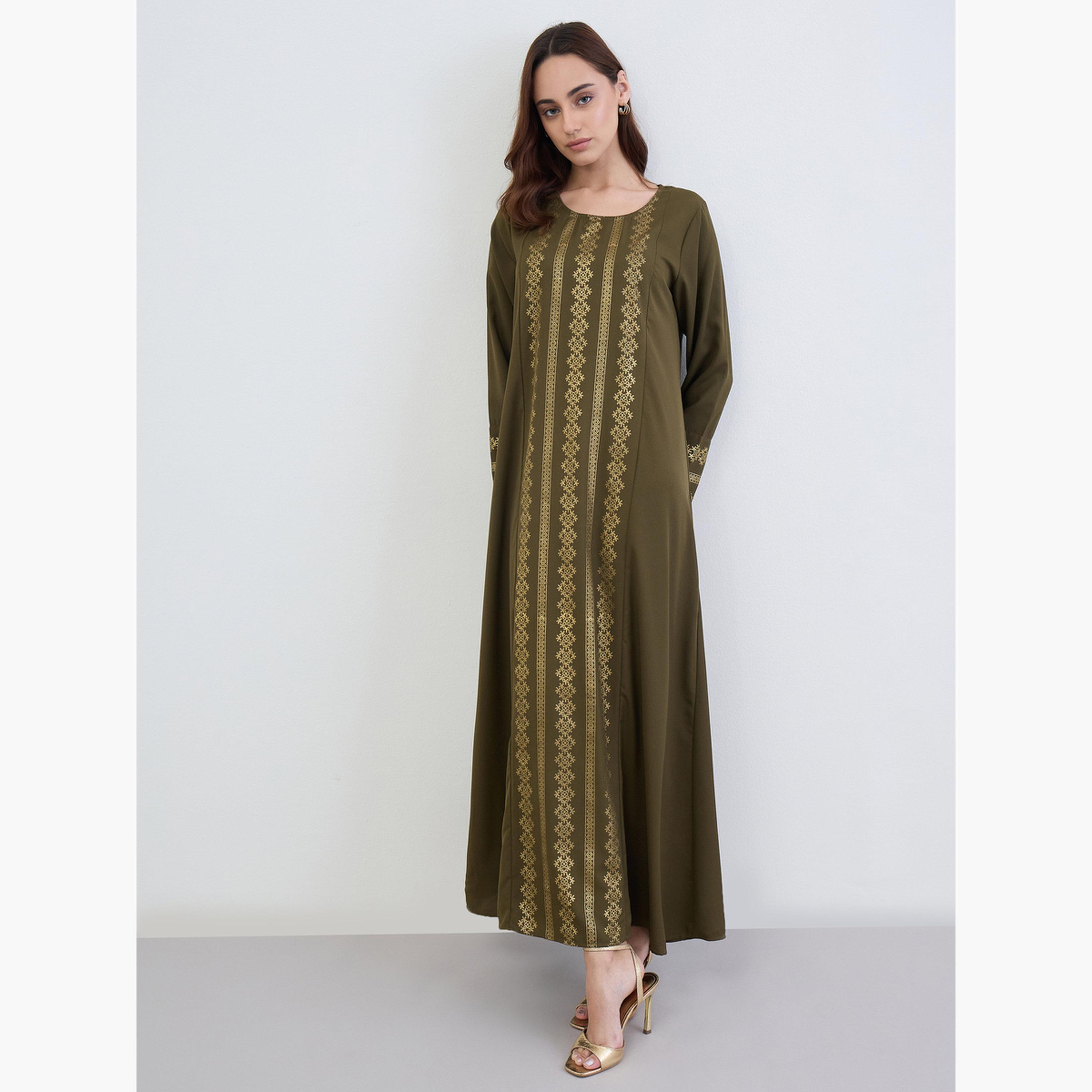 جلابية بطبعة ذهبية-women-arabicclothing-jalabiyas-image-2