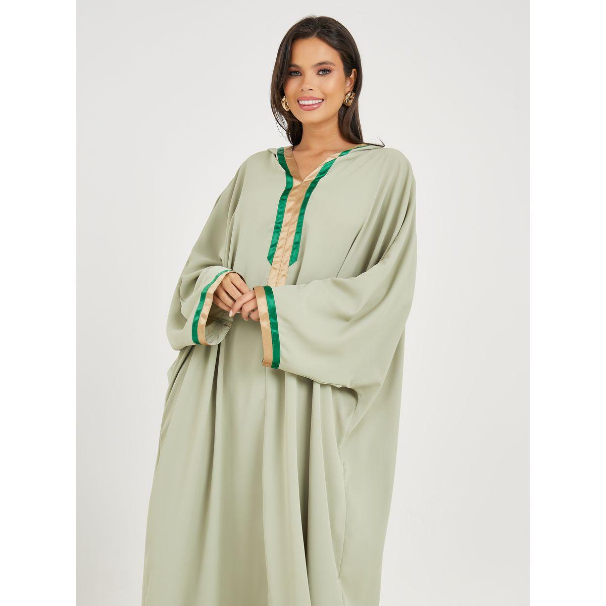 Styli Taping Detail Hooded Jalabiya-women-arabicclothing-jalabiyas-image-2