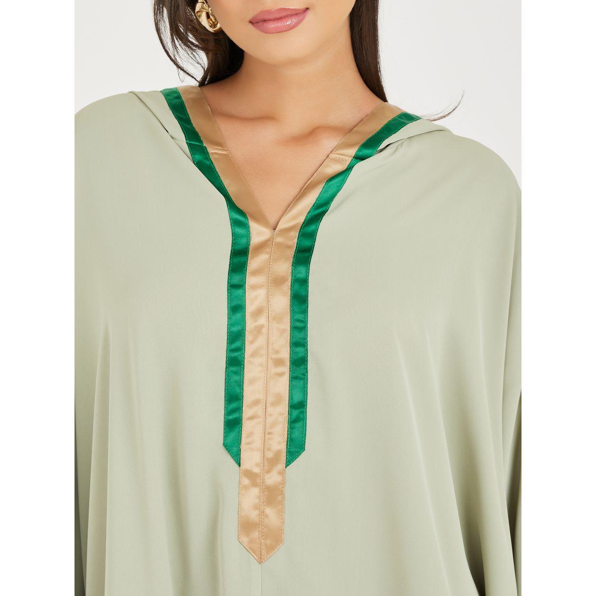 Styli Taping Detail Hooded Jalabiya-women-arabicclothing-jalabiyas-image-3
