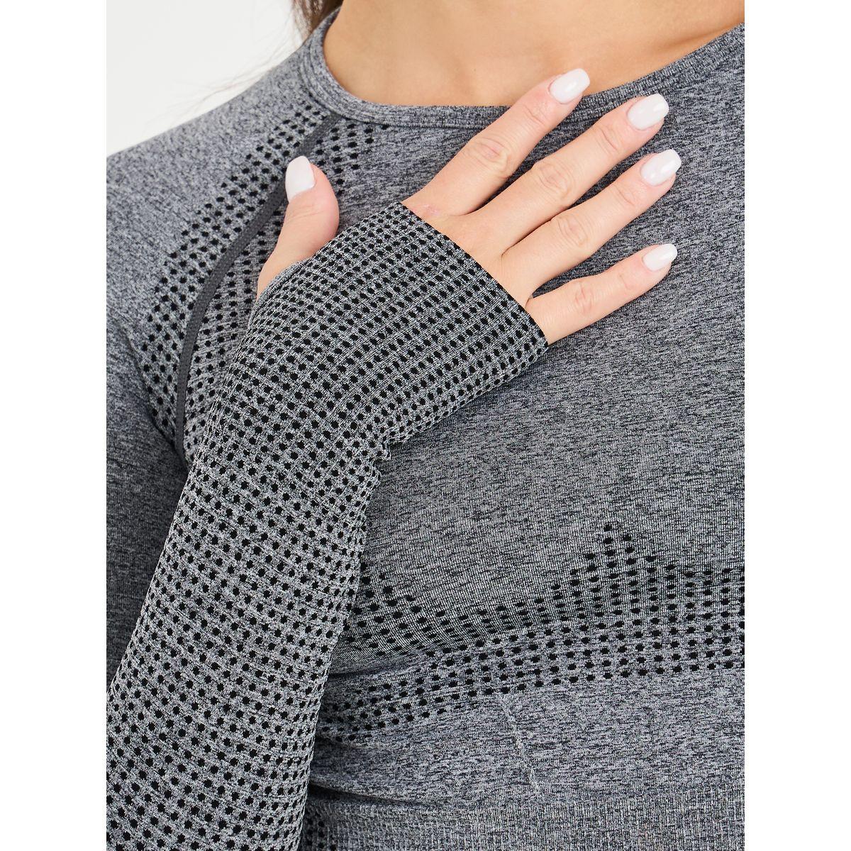 Styli Active Melange Contour Thumbhole Detail Crop Top & Leggings Set-sports-women-clothing-trackpantsandtracksuits-image-3