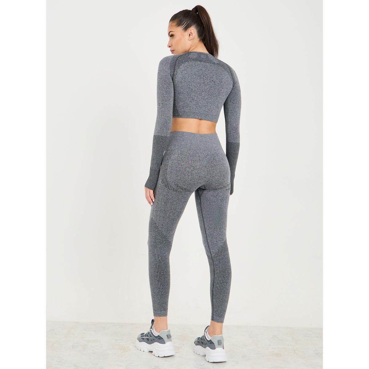 Styli Active Melange Contour Thumbhole Detail Crop Top & Leggings Set-sports-women-clothing-trackpantsandtracksuits-image-6