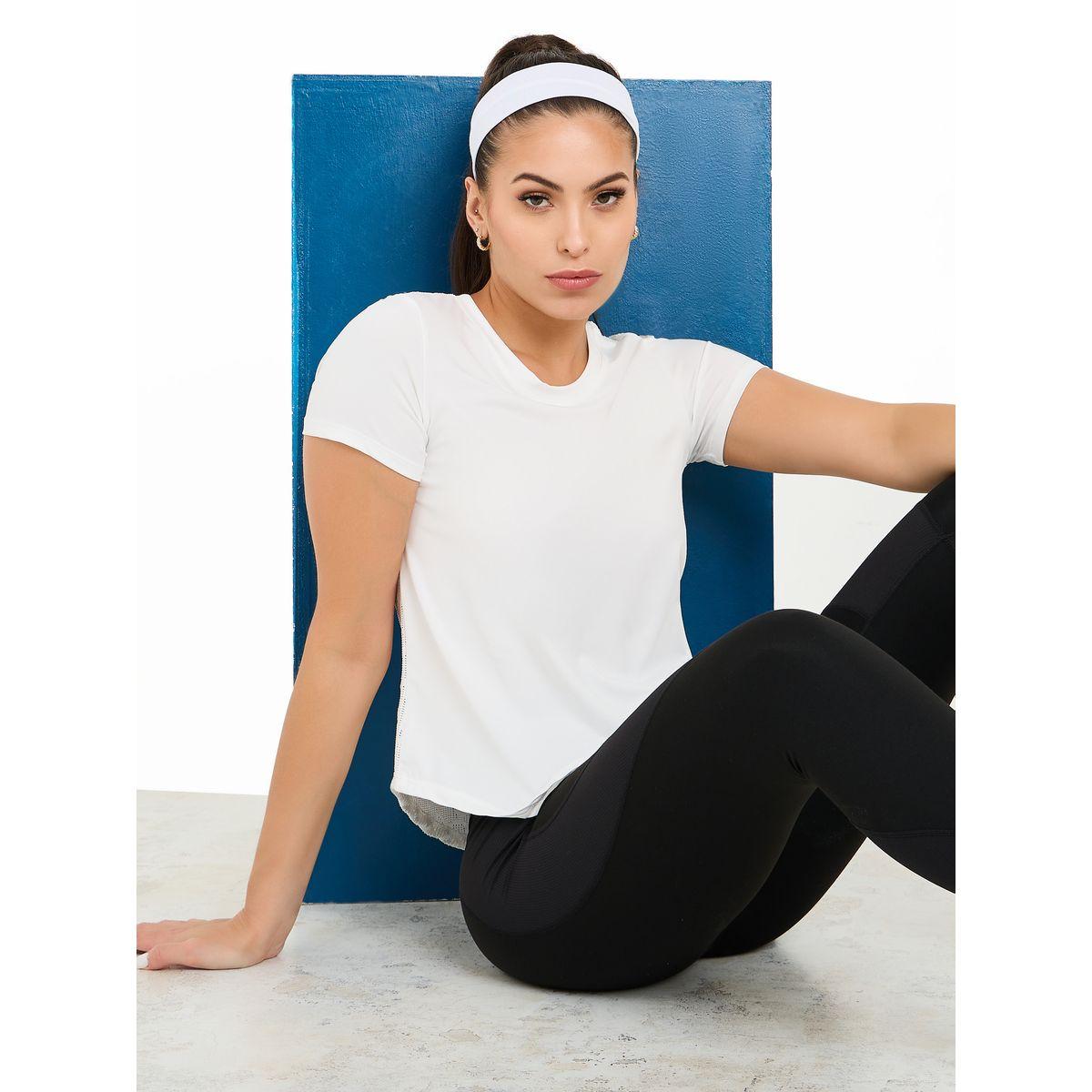 Styli Active Peep & Hem Slit Back Abstract Pattern Mesh Detail Top-women-clothing-sportswearandactivewear-tshirtsandvests-image-1