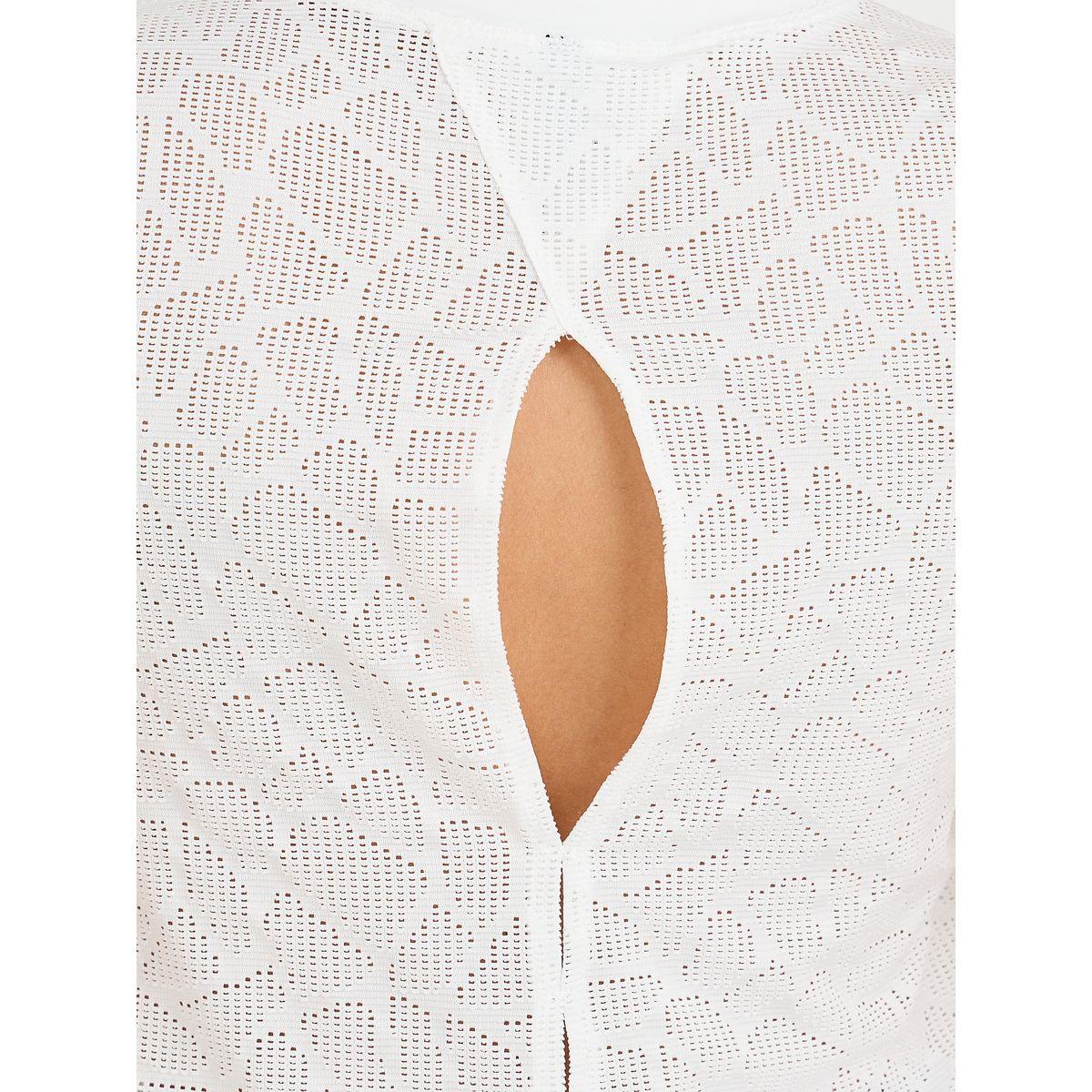 Styli Active Peep & Hem Slit Back Abstract Pattern Mesh Detail Top-women-clothing-sportswearandactivewear-tshirtsandvests-image-5