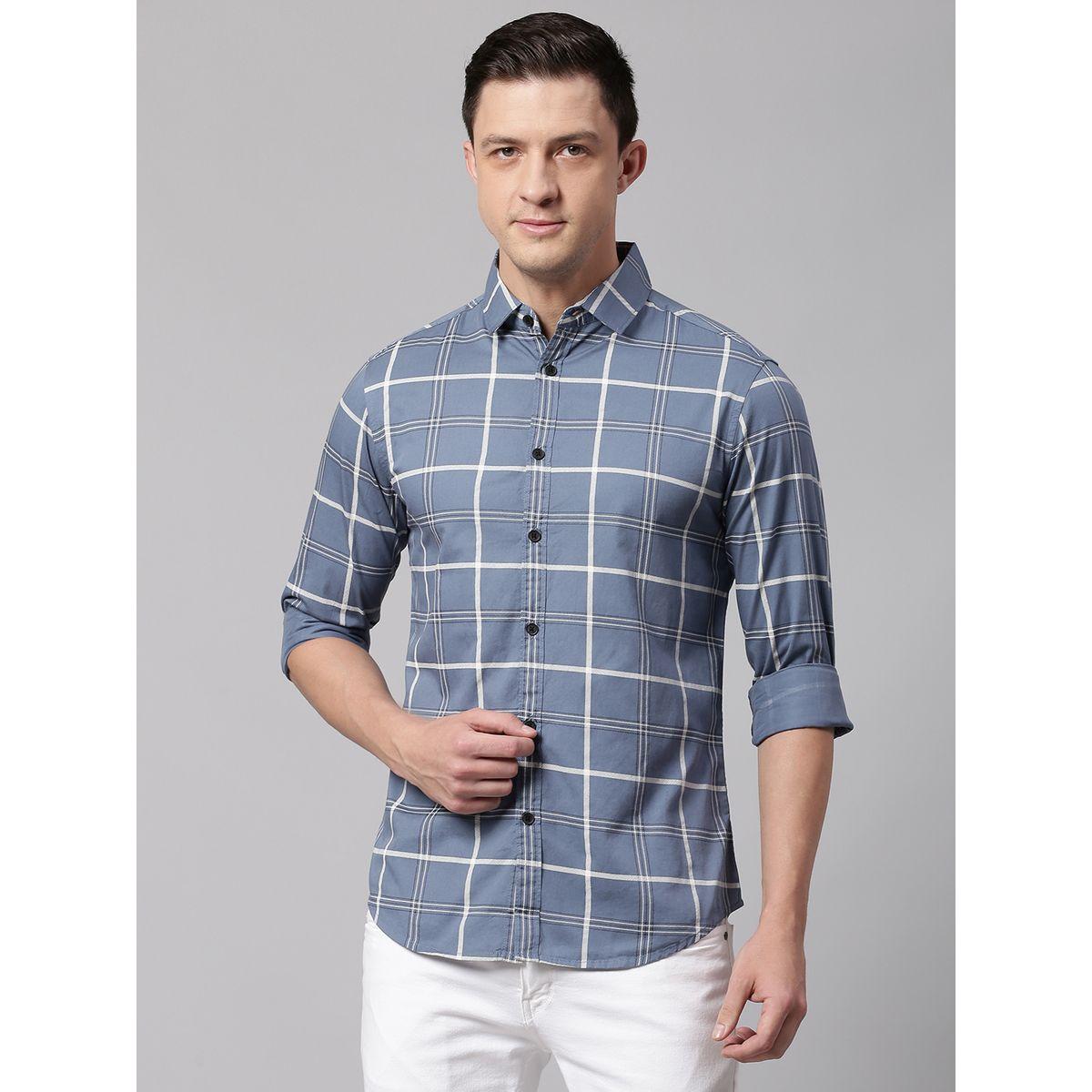 قميص كاروهات بقصة سليم فت-men-clothing-shirts-image-1