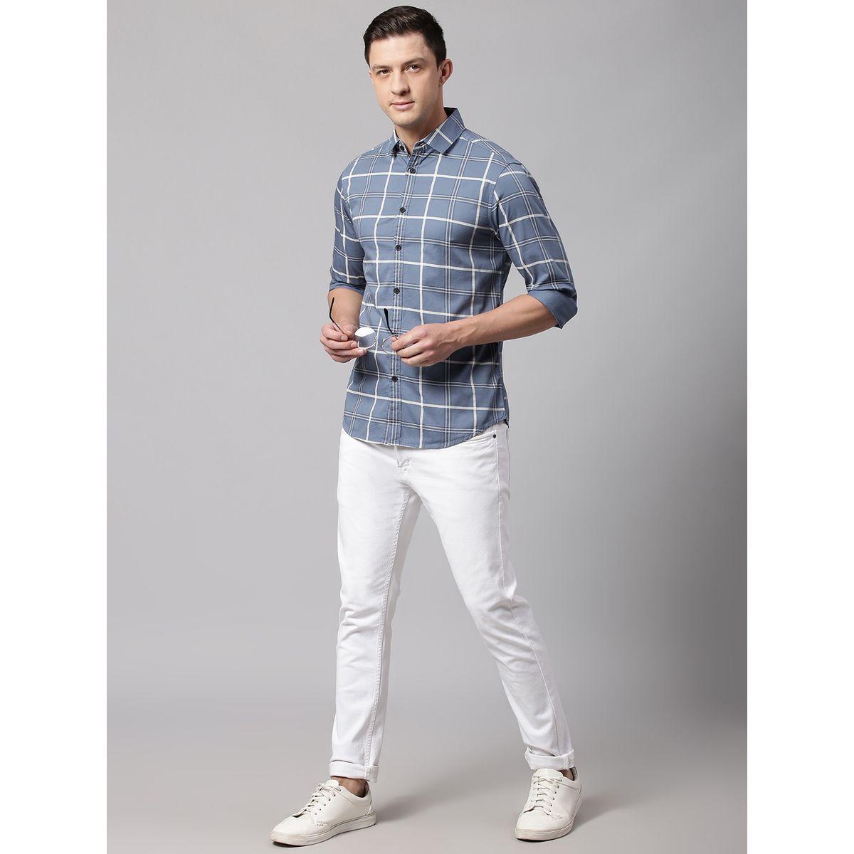 Dennis Lingo Slim Fit Cotton Checkered Casual Shirt-men-clothing-shirts-image-4