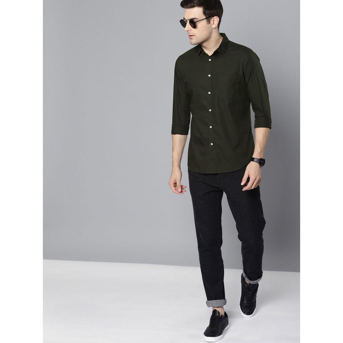 Dennis Lingo Solid Regular Fit Cotton Casual Shirt-men-clothing-shirts-image-1