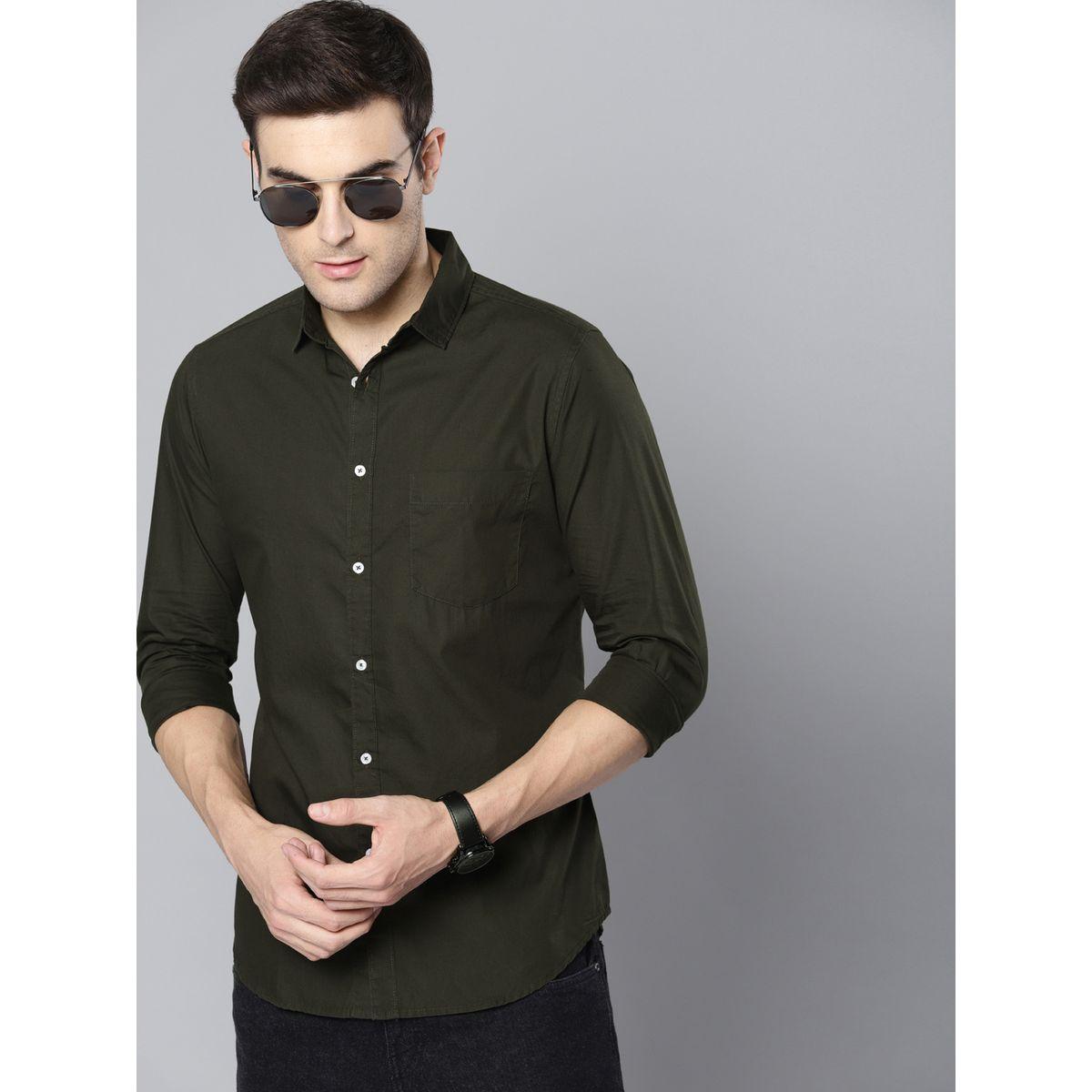 Dennis Lingo Solid Regular Fit Cotton Casual Shirt-men-clothing-shirts-image-4