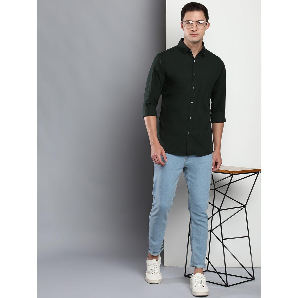 Dennis Lingo Solid Slim Fit Casual Shirt-men-clothing-shirts-image-4