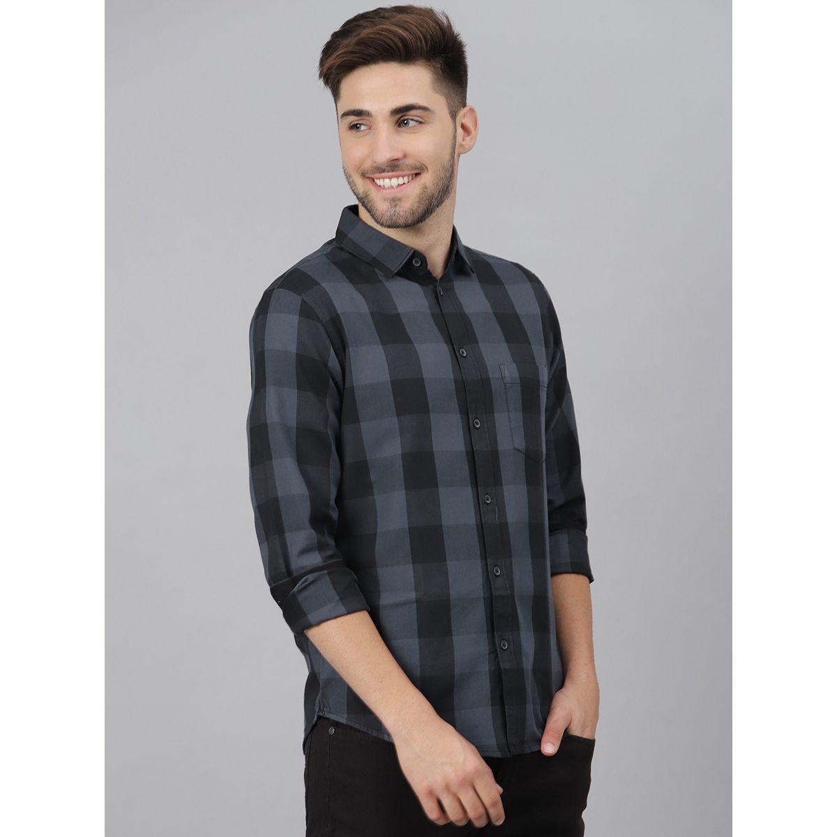 Dennis Lingo Buffalo Check Slim Fit Casual Shirt with Pocket-men-clothing-shirts-image-5